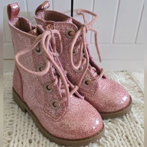 Old Navy Patent Pink Glitter Boots